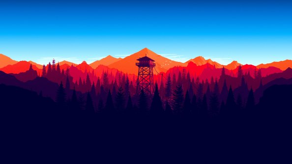 Firewatch Forest Mountains Minimalism 4k