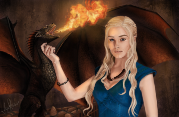 Emilia Clarke With Dragons