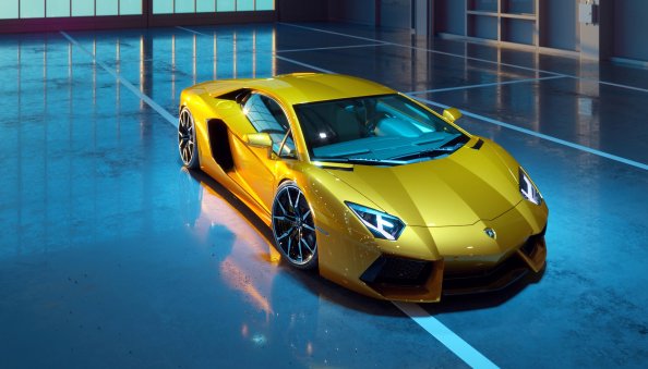Yellow Lamborghini Aventador New