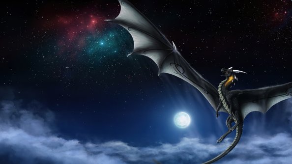 Moon Dragon Night 4k