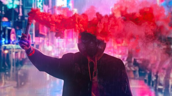 Guy With Smoke Bomb 4k