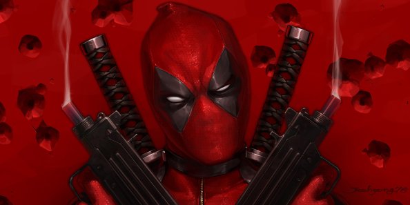 Deadpool With Guns Up Art