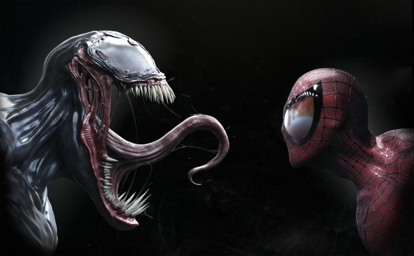 Venom And Spiderman Faceoff
