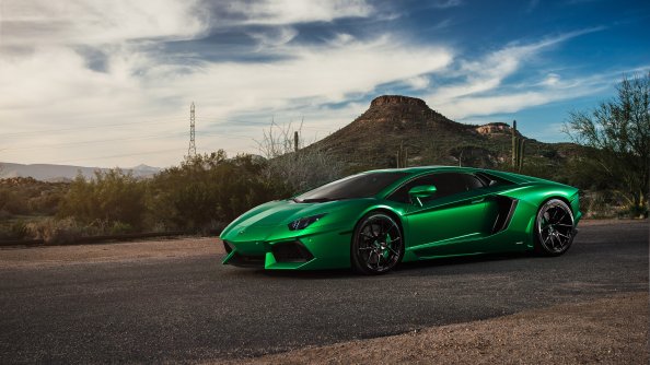 Lamborghini Aventador Green 4k