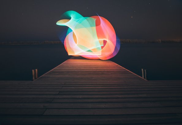 Lake Light Painting Minimalism
