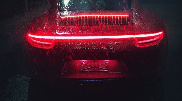 Porsche 911 Carrera Tail Light Raining