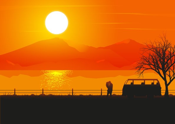 Love Couple Illustrator 4k