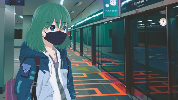 Jakarta Cyberpunk Anime Girl Mask 5k
