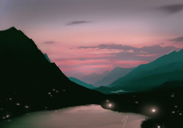 Autumn Night Digital Art