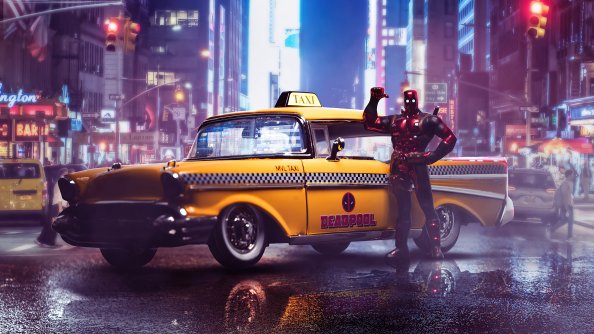 Deadpool Taxi 4k
