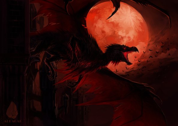 Dragon In Dark Night 4k