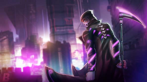 Cyberpunk Grim Reaper 4k