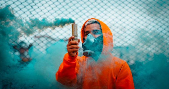 Orange Hoodie Guy With Smoke