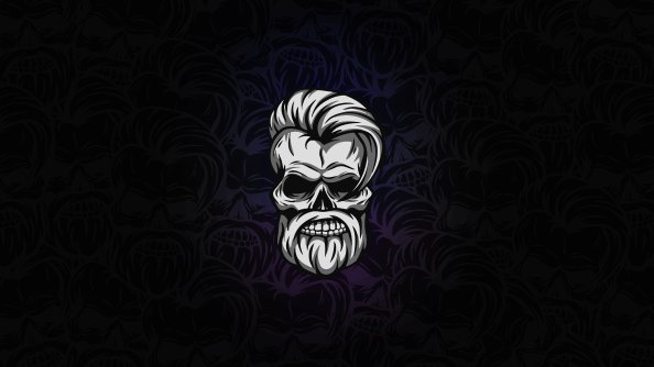 Beard Skull Dark 4k