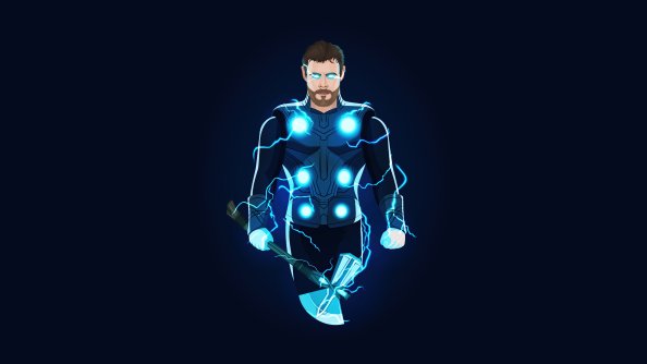 Thor Chris Hemsworth Minimal Art 5k