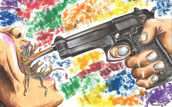 Colorful Gun Digital Art