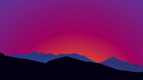 Mountain Landscape Sunset Minimalist 15k