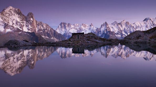 Snowy Mountains And Lake