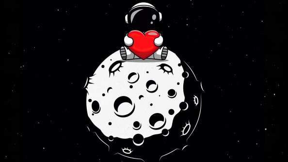 Little Astronaut On Moon With Heart In Hand 5k