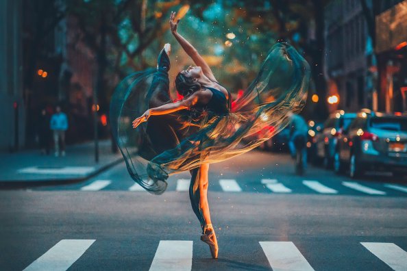 Ballet Dancer Girl Road 4k
