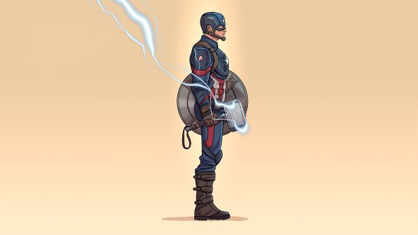 4k Captain America Minimalism 2020