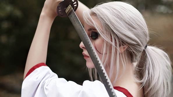 Ciri Witcher Samurai Cosplay 4k