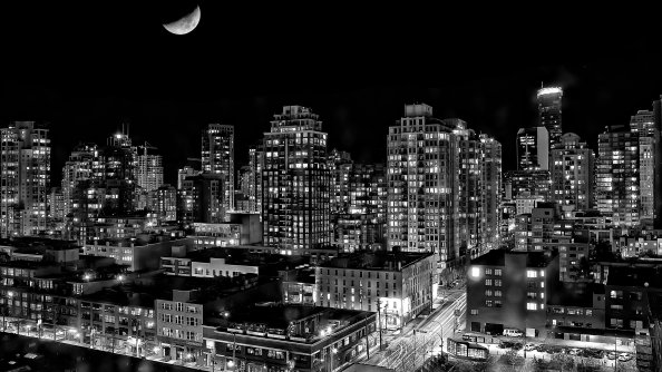 Black And White Vancouver City 4k