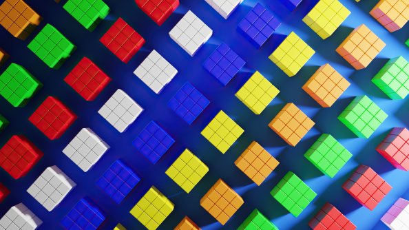 Colorful Cubes Minimal 4k