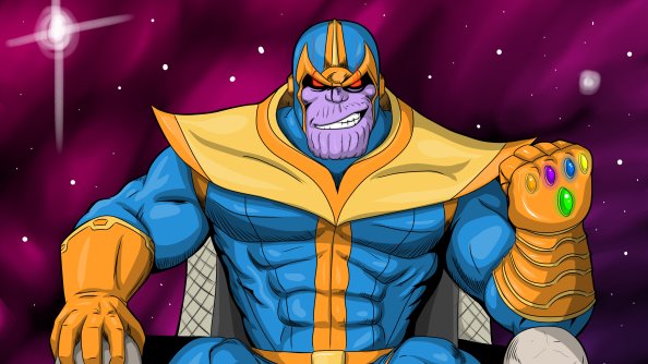 Thanos Comic Cartoon Digital Art 4k