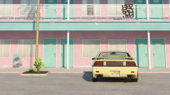 Retro Car Hotel Outside 4k