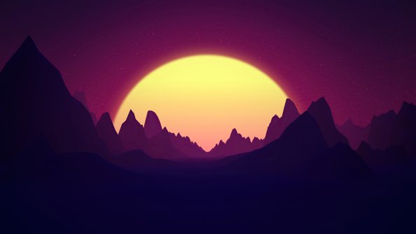 Retro Sunrise Mountains 5k