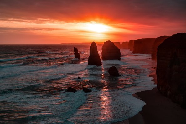 The Twelve Apostles Coastline Rock Sunset 5k