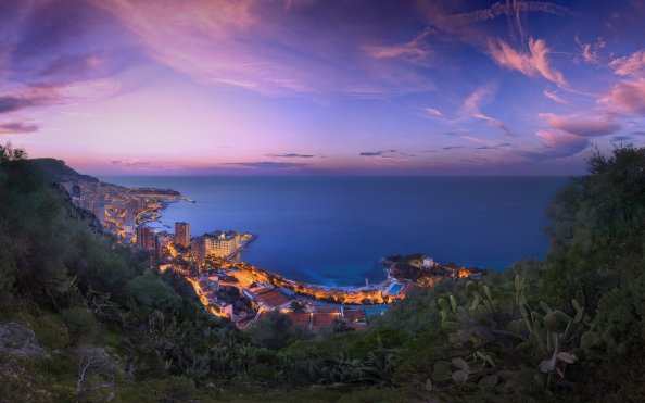 Monaco Purple Clouds Sunset