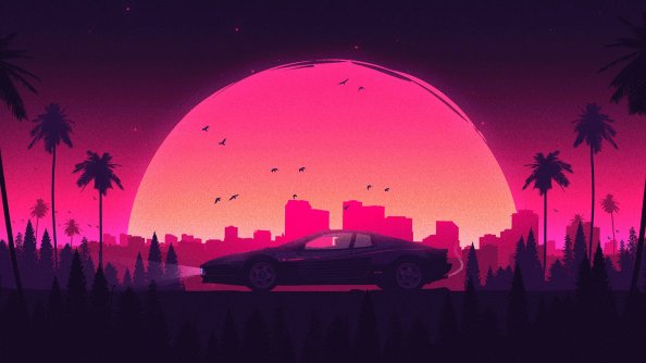Pink Retro City Lamborghini
