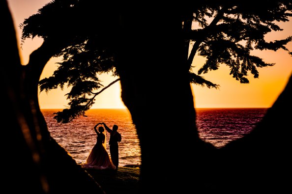 Weeding Couple Beach Silhouette