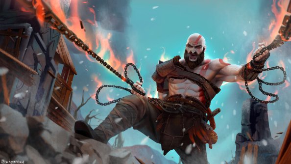 Kratos In God Of War Artwork