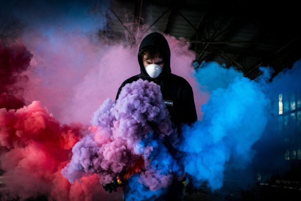 Boy With Smoke Bomb Colorful 5k