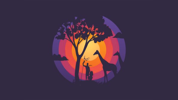 Tree Giraffe Minimalism