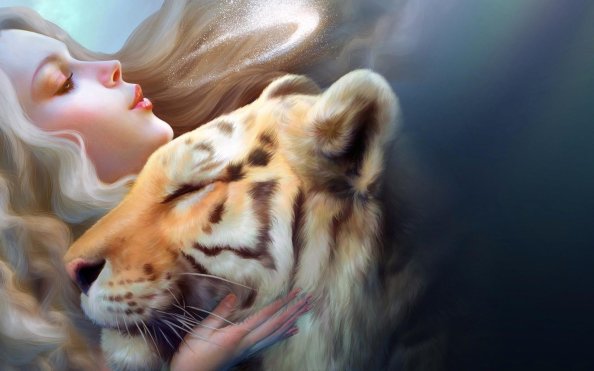 Girl Tiger Art