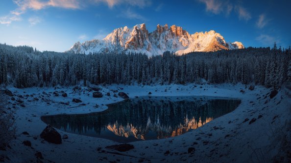 Forest Lake Mountains Snow