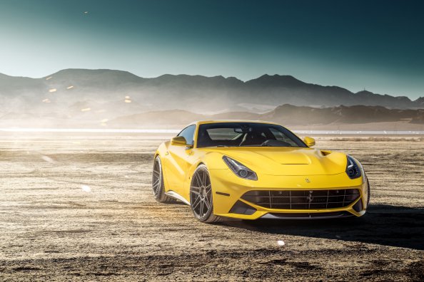 Yellow Ferrari F12