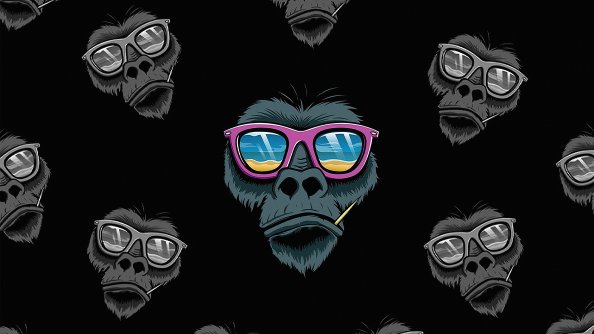 Cool Monkey Dark Minimal 4k