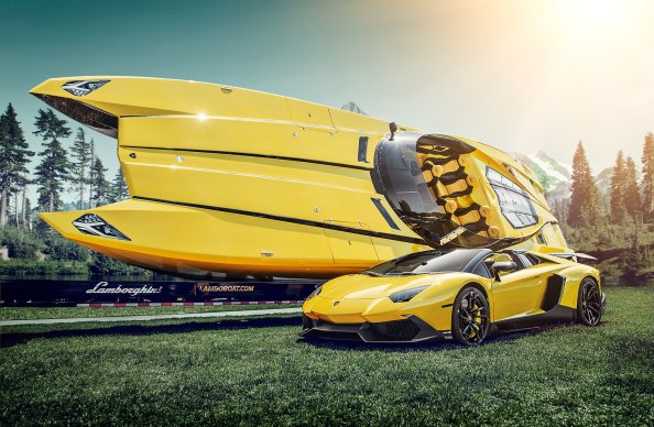 Lamborghini And Boat