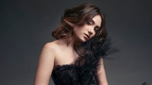 Girl Black Dress Nose Ring 4k