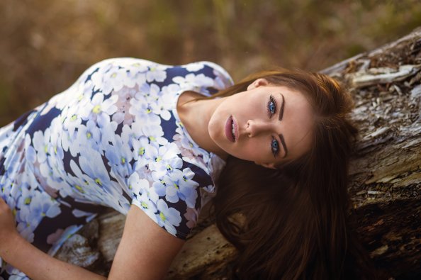 Girl Lying Hair Hanging Down 4k