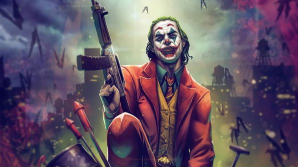 Joker With Gun Up 4k