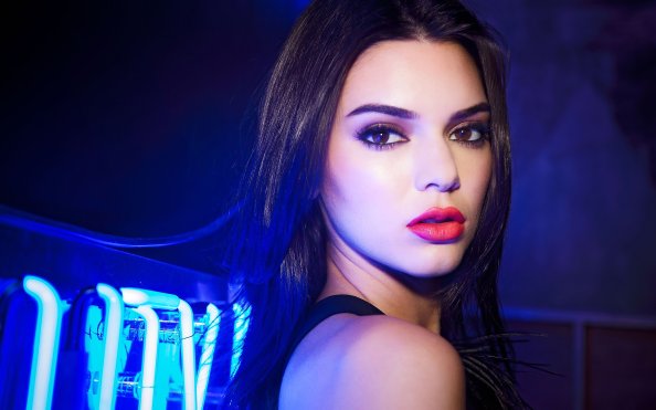 Kendall Jenner Neon Lights Photography 2019 4k