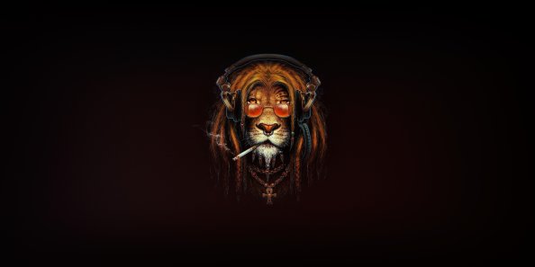 Lion Smoking Artwork