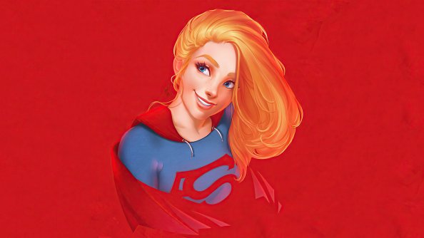 Supergirl Portrait Minimal 4k