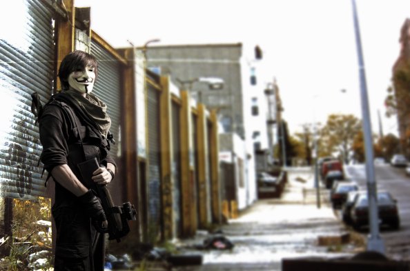 Anonymus Urban City Solider Warrior 4k